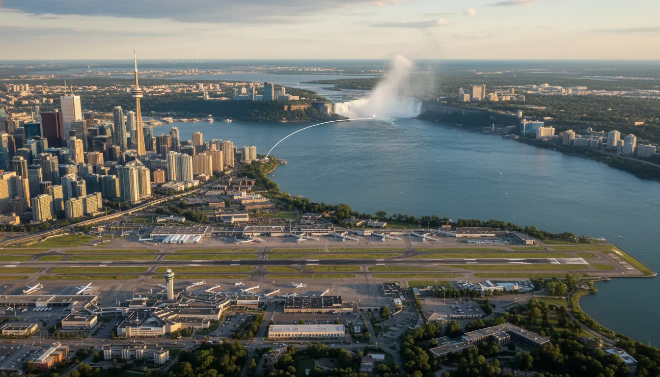 Distance from Pearson Airport to Niagara Falls