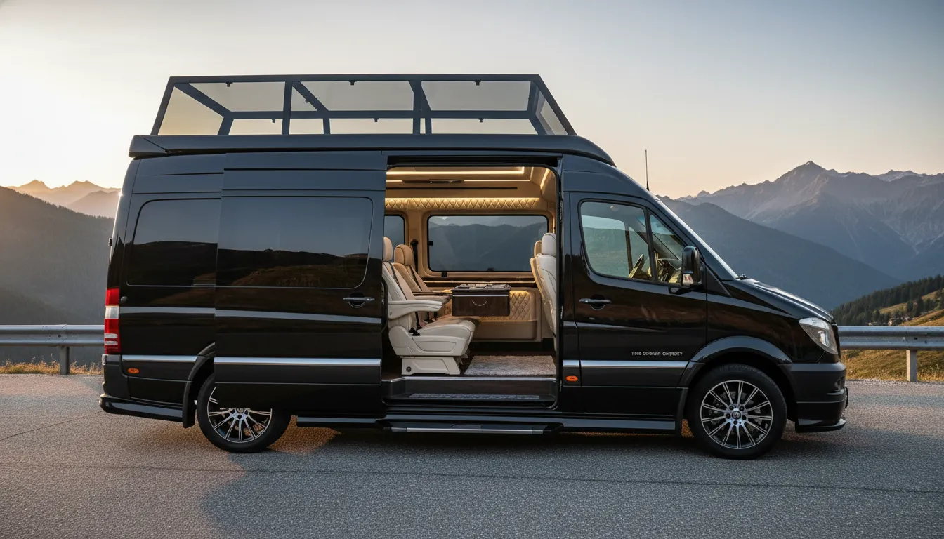 12-passenger Mercedes Sprinter executive van for group airport shuttles in Toronto.