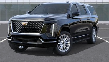 Black Cadillac Escalade ESV parked at Skyservice YYZ for private jet passenger pickup.