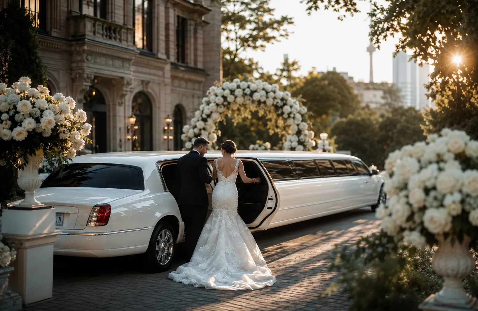Elegant wedding limo service in Toronto with bridal fleet