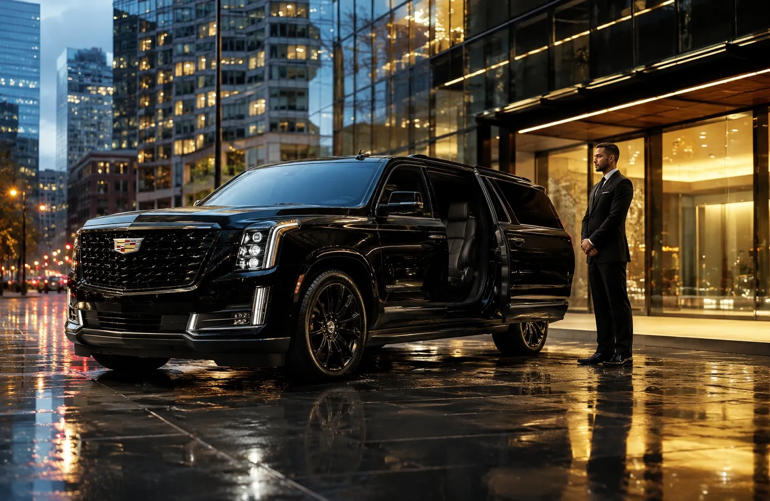 Luxury Cadillac Escalade chauffeur service for corporate clients in Toronto