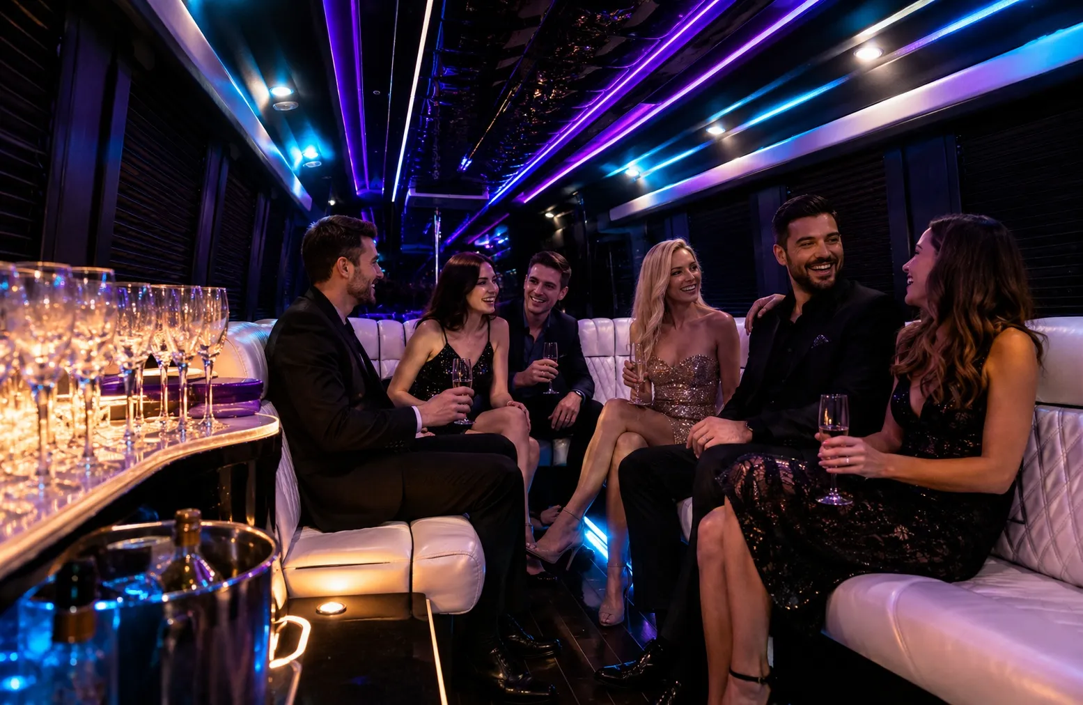 Luxury party bus rental in Toronto for group events