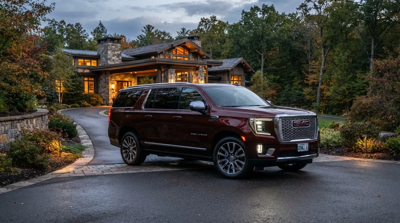 Luxury GMC Yukon XL SUV limo service in Vaughan, Ontario for group airport transfers