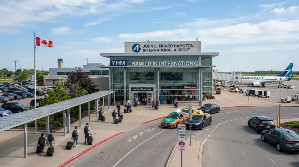 John C. Munro Hamilton International Airport terminal and airport facilities in Hamilton, Ontario